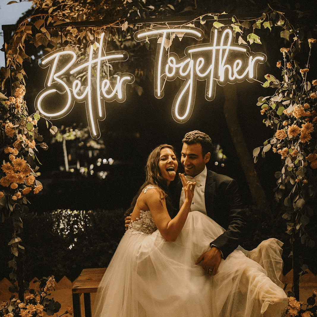 Neón Blanco Para Bodas Better Together