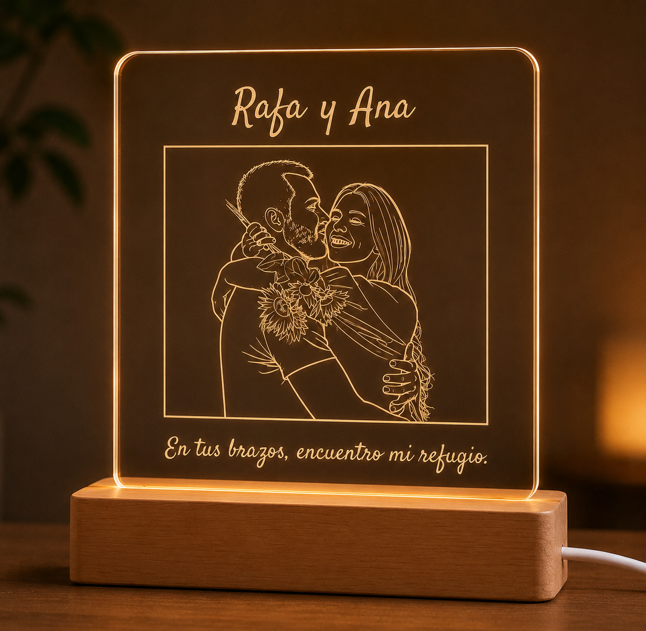 Lámpara Neón Personalizada para Parejas