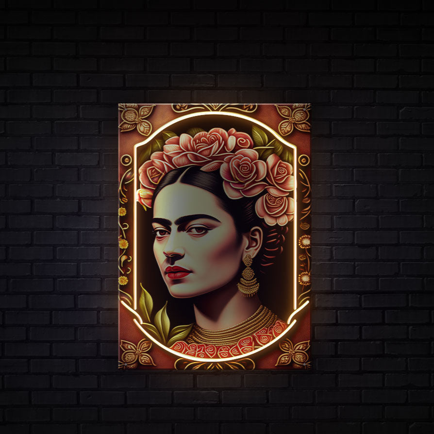 Cuadro Neon Frida Khalo