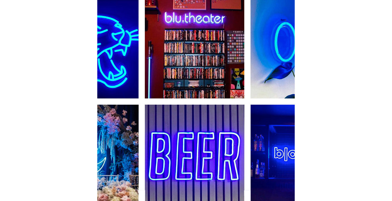 Letrero Neón Azul