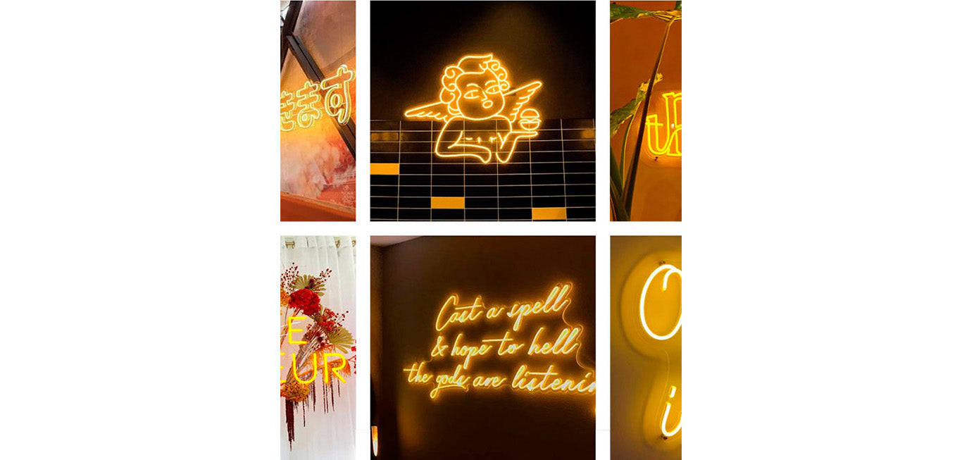 Letrero Neón Dorado