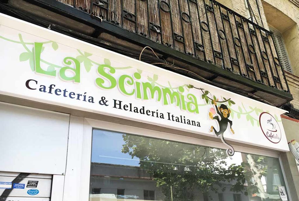 Rótulo luz LED La Scimmia