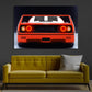 Cuadro Neón Coche Rojo Retro