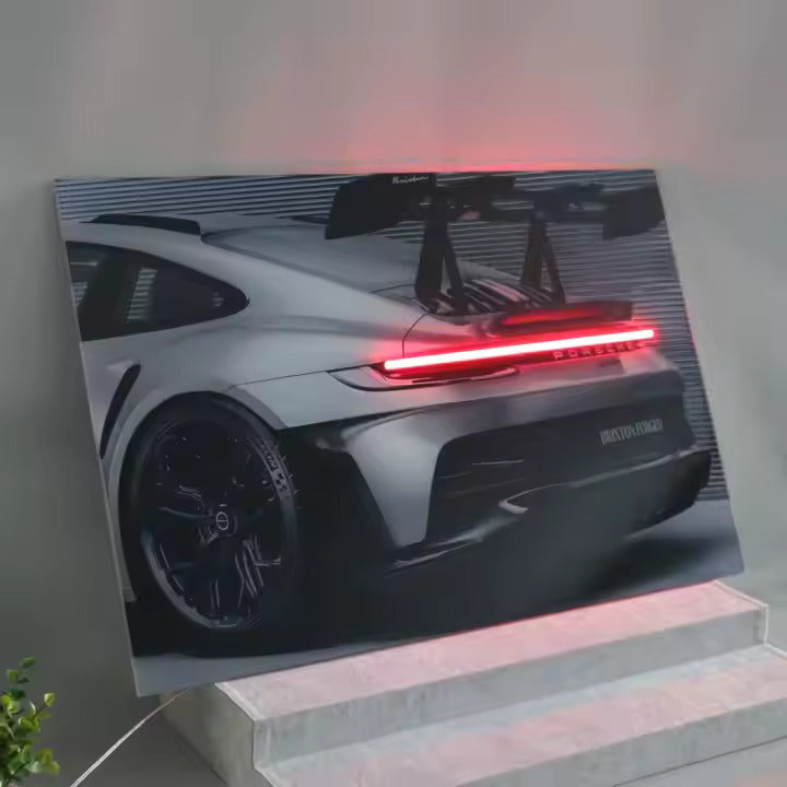 Cuadros Neón Coche Porche
