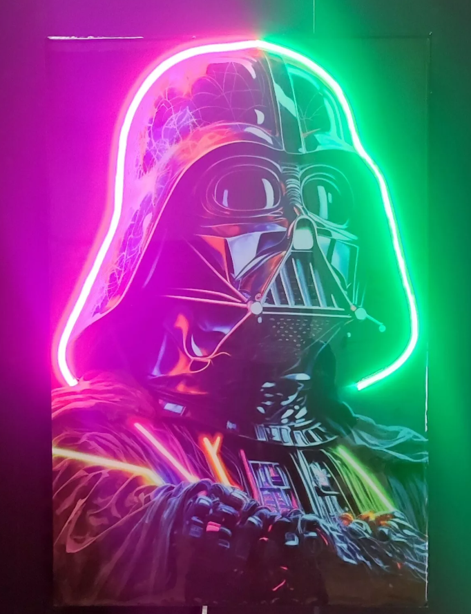 Cuadros con Luces de Neon Darth Vader