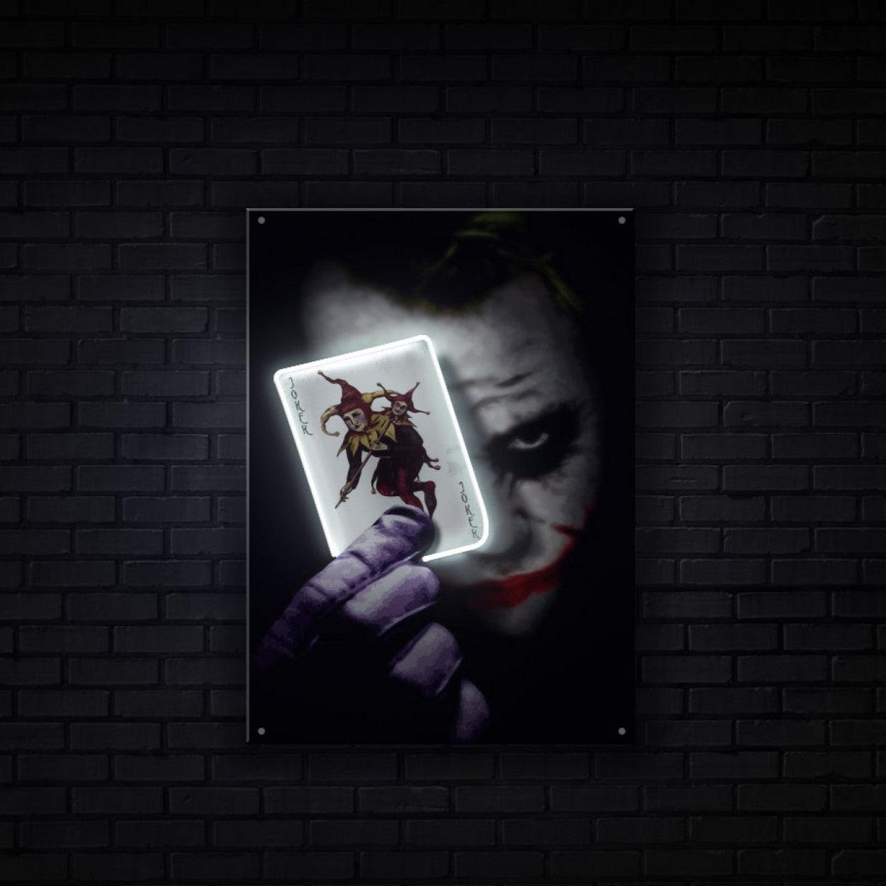 Joker with Card Neon Artwork