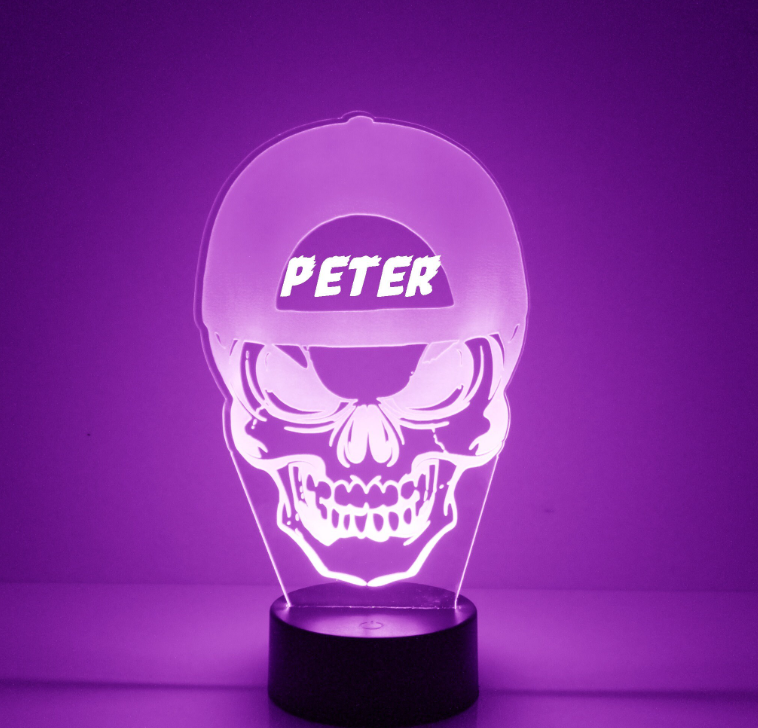 Lampara Neón Fucsia Calavera