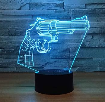 Lampara Neón Pistola Azul Clarito