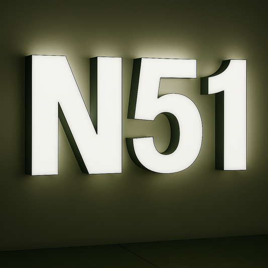 Letras Corpóreas huecas aluminio luz frontal