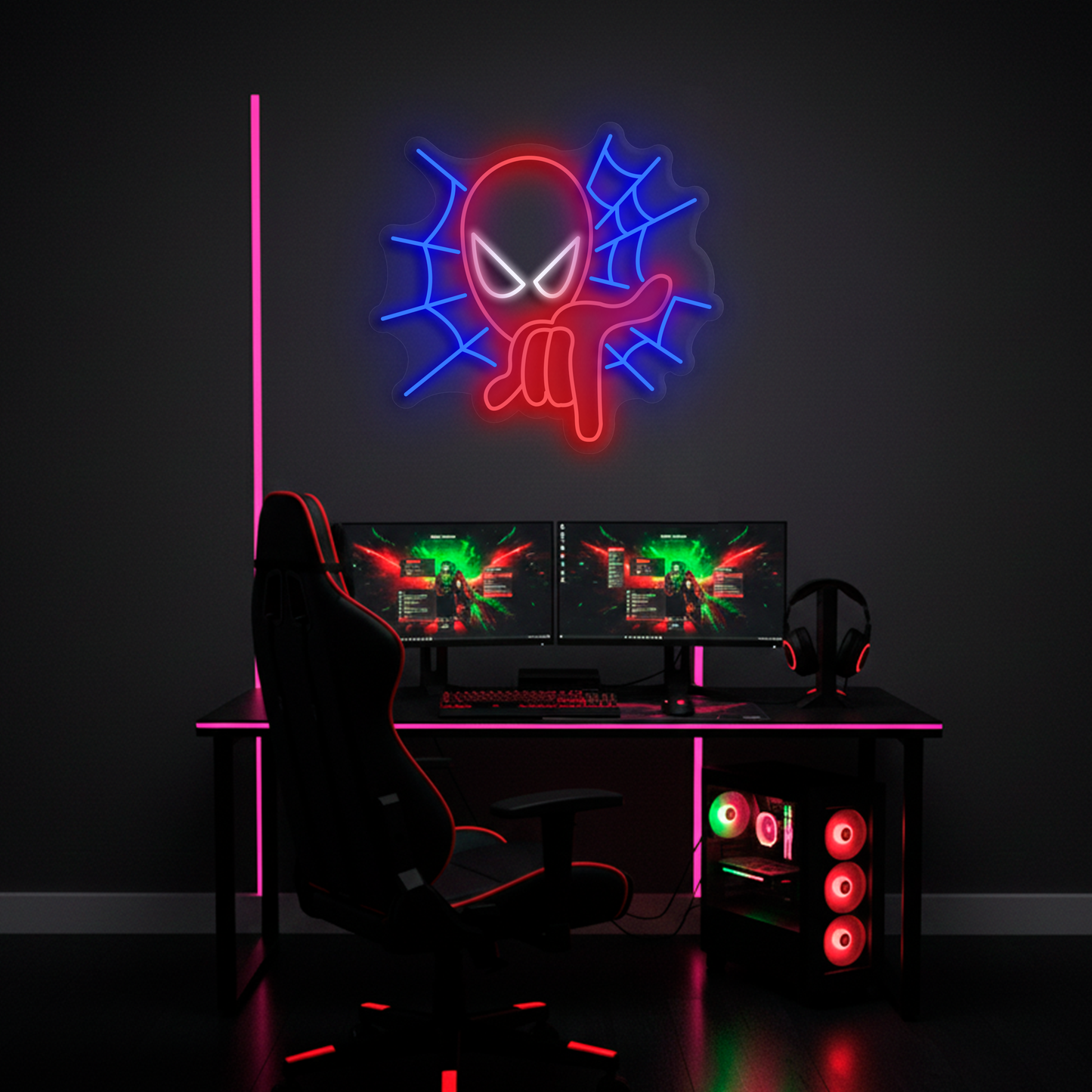 Neón Cabeza Spiderman 