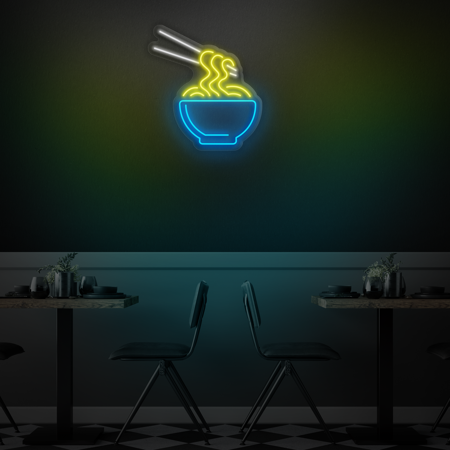 Neón Ramen Bowl Azul