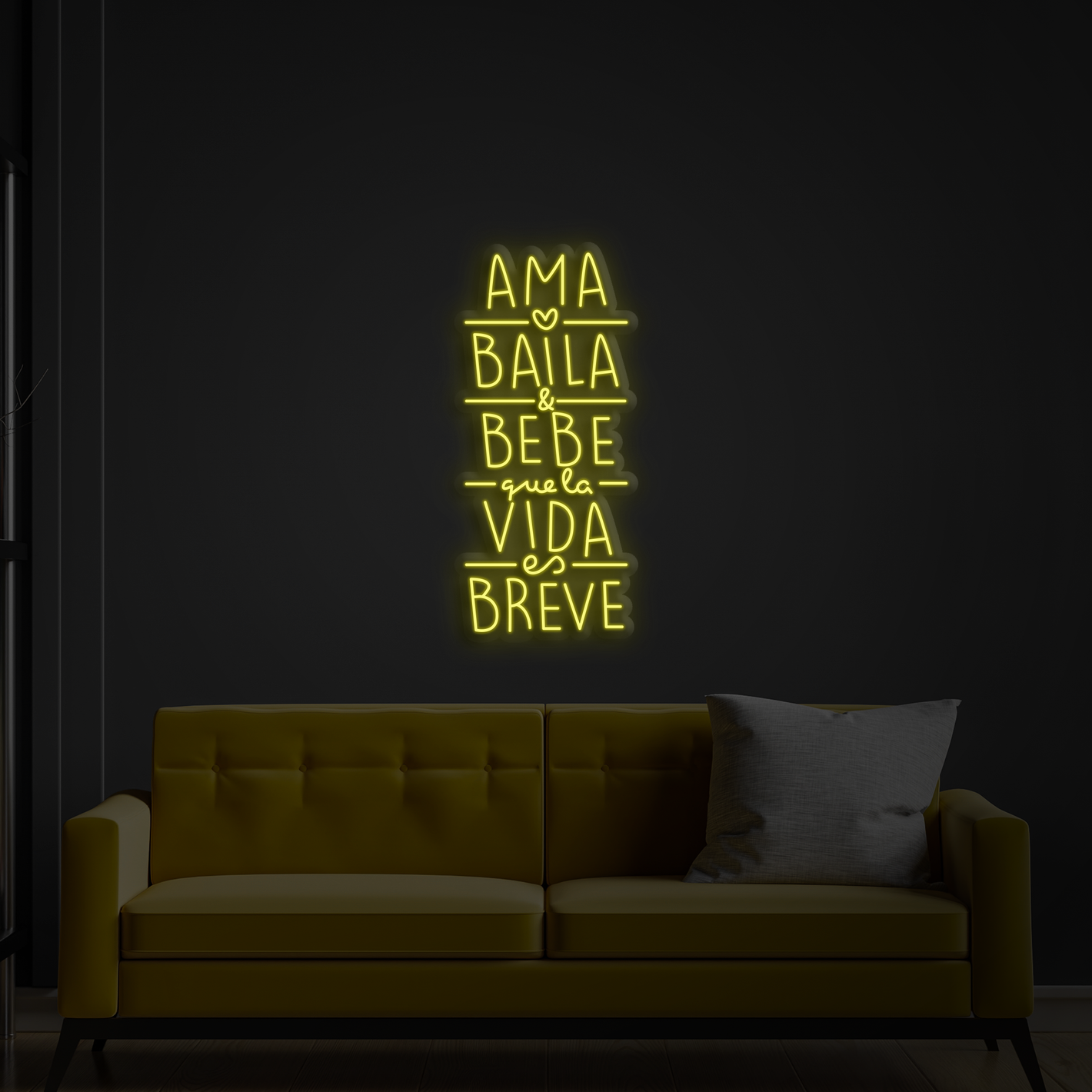 Neón alquiler ama baila bebe que la vida es breve