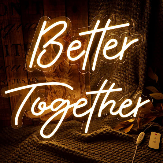 Neón de Texto Amarillo "Better Together"